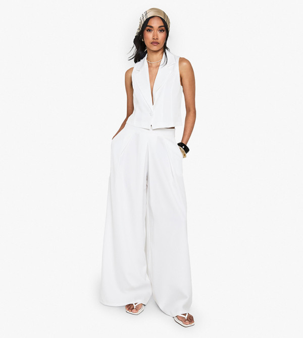 بوهو  summer-workwear-w - أبيض بنطال كاجوال