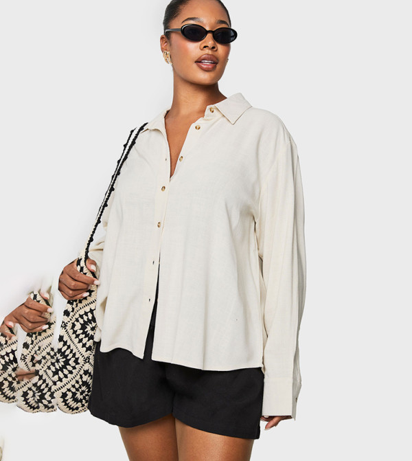 بوهو - اوتليت مقاس كبير - بيج T-Shirts & Shirts