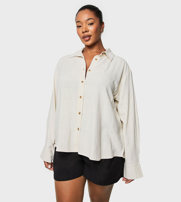 بوهو - اوتليت مقاس كبير - بيج T-Shirts & Shirts