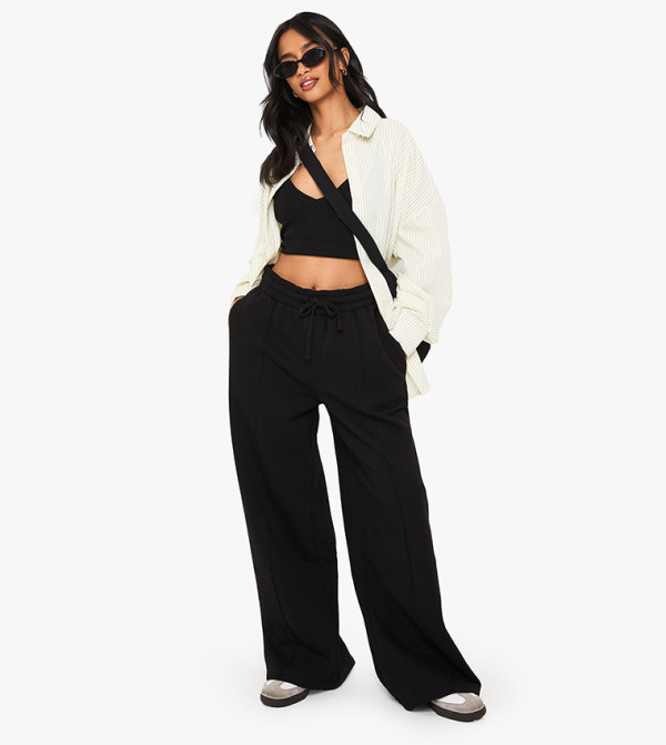بوهو  بناطيل رياضية - أسود Sweatpants