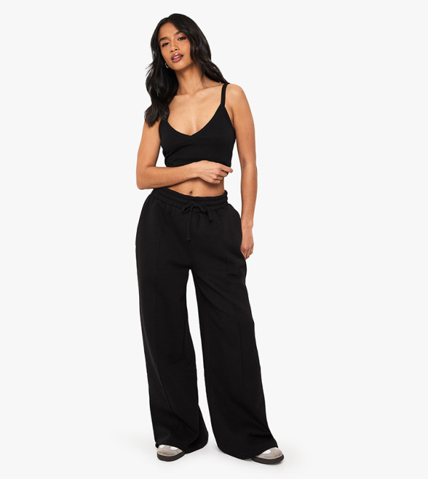 بوهو  بناطيل رياضية - أسود Sweatpants