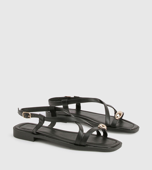 بوهو - اوتليت بوهو - اوتليت - أسود Flat Sandals