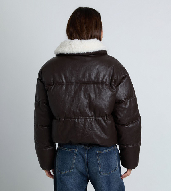 boohoo  Puffer & Quilted Jackets - Brown Puffer & Quilted Jackets