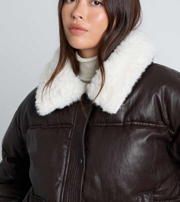 boohoo  Puffer & Quilted Jackets - Brown Puffer & Quilted Jackets