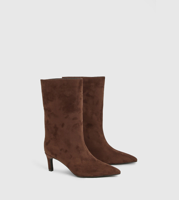boohoo  Calf Boots - Brown Mid Calf Boots