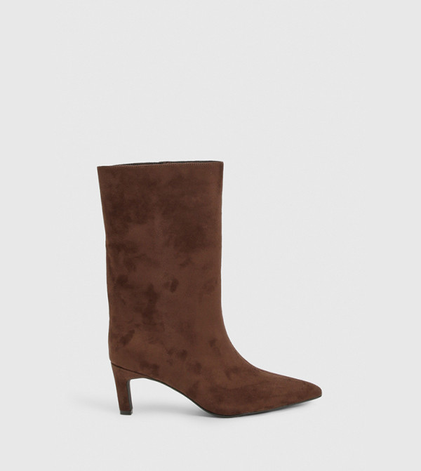 boohoo  Calf Boots - Brown Mid Calf Boots