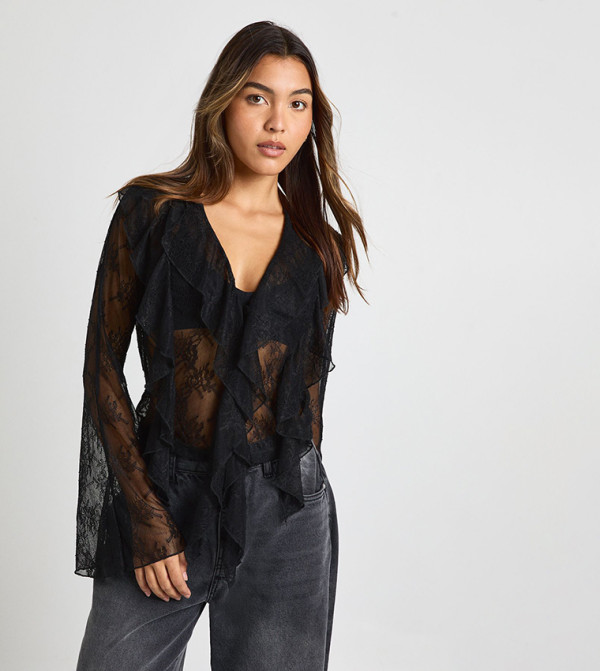 بوهو  romance-lace-edits - أسود Casual Tops