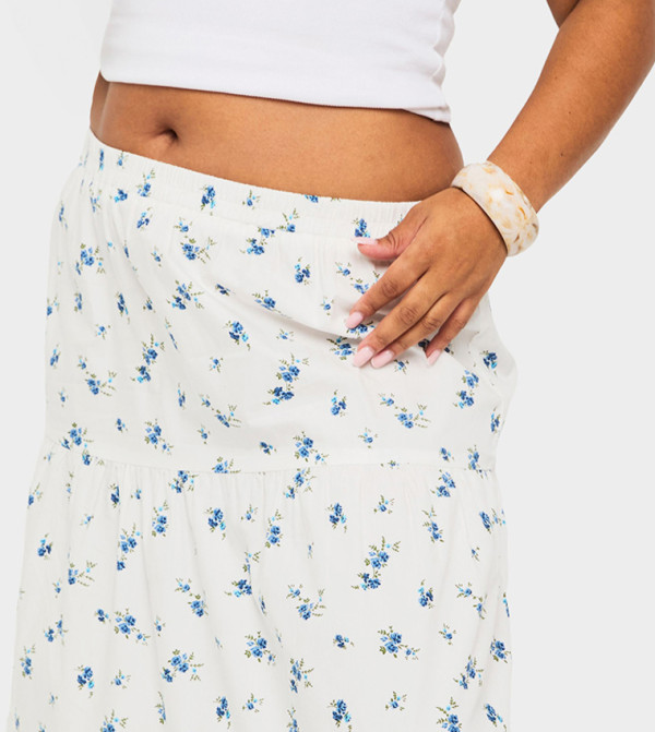 بوهو - اوتليت مقاس كبير - أبيض تنانير