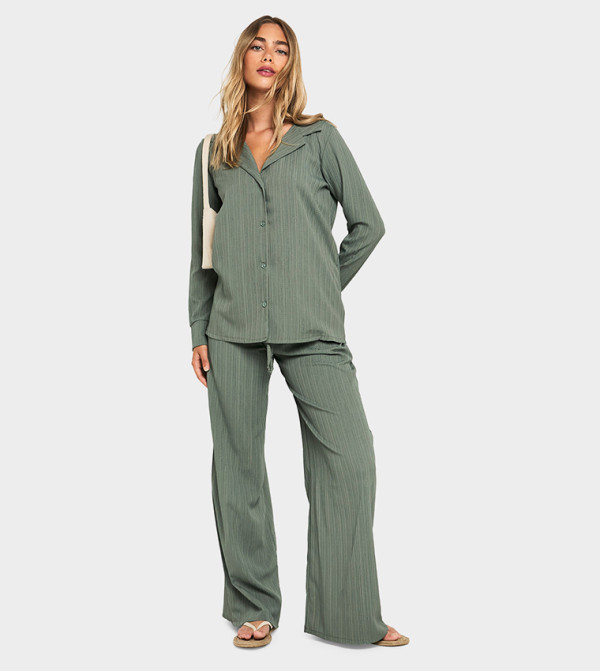 بوهو  أطقم ملابس - كاكي Co-Ord Set