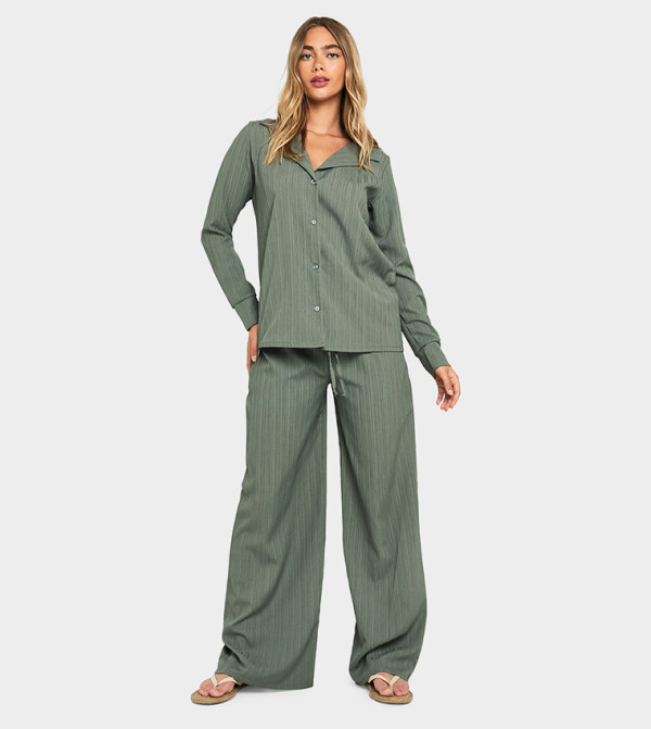 بوهو  أطقم ملابس - كاكي Co-Ord Set