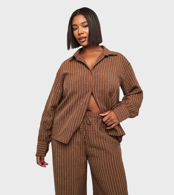 بوهو - اوتليت مقاس كبير - بني T-Shirts & Shirts