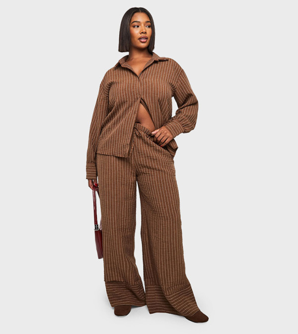 بوهو - اوتليت مقاس كبير - بني T-Shirts & Shirts