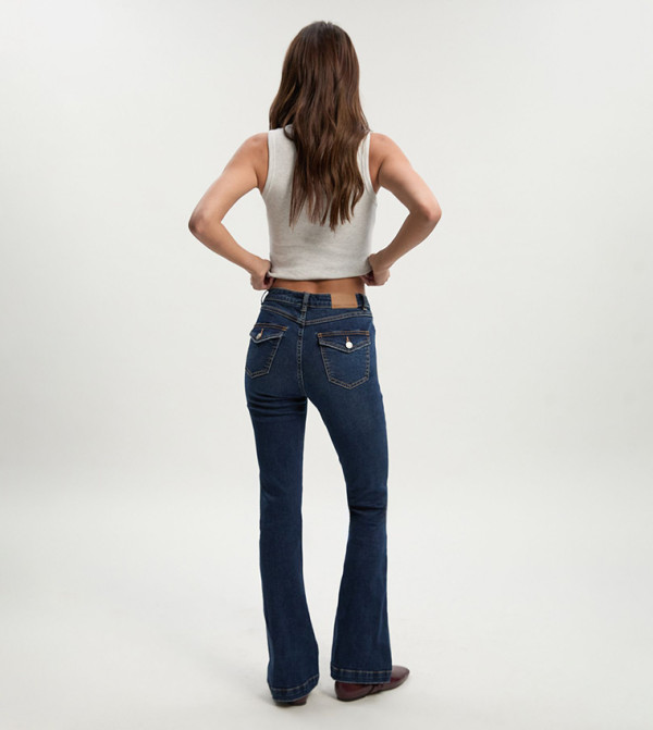 boohoo boohoo - Navy Bootcut Jeans