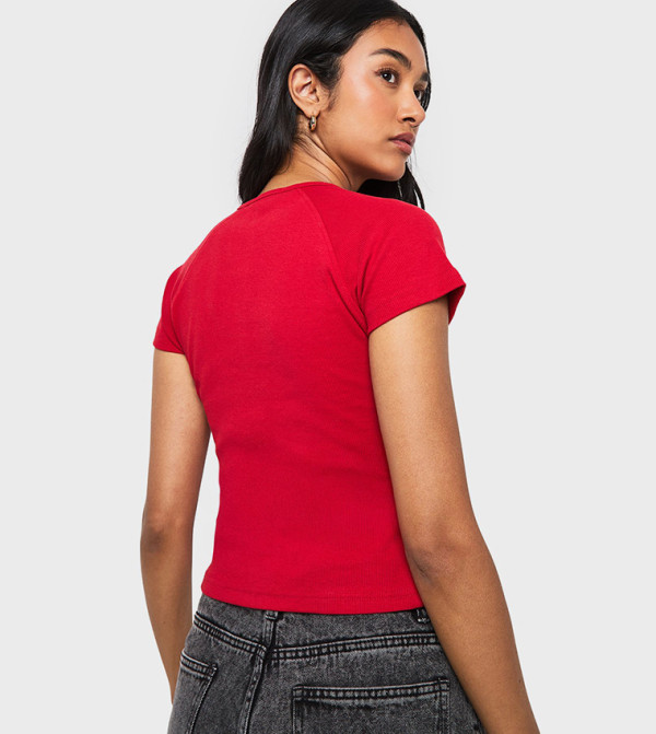 boohoo  Cropped Tops - Red Cropped Tops