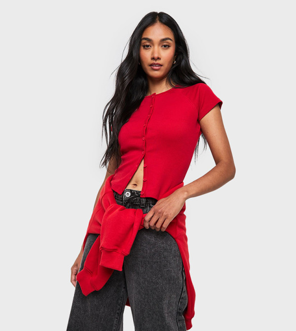 boohoo  Cropped Tops - Red Cropped Tops