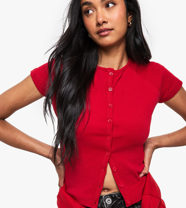boohoo  Cropped Tops - Red Cropped Tops
