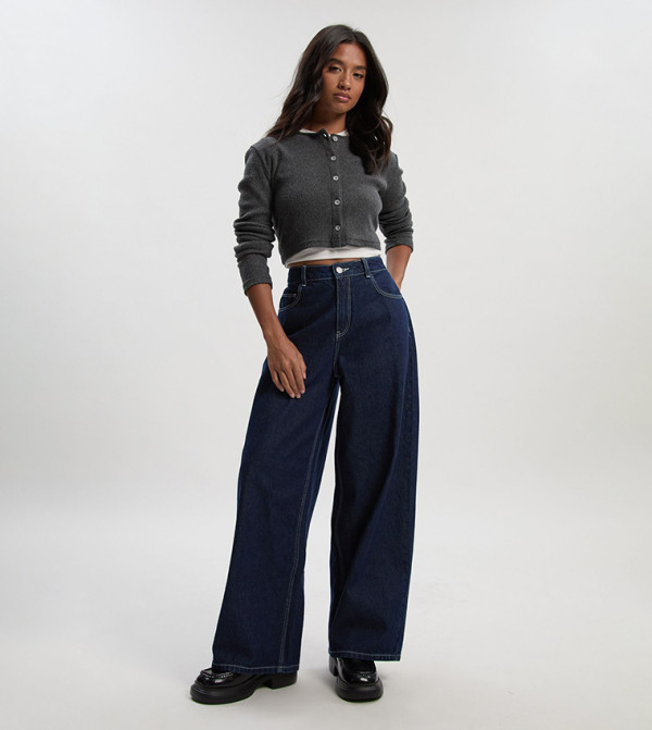 boohoo boohoo - Blue Wide Leg Jeans