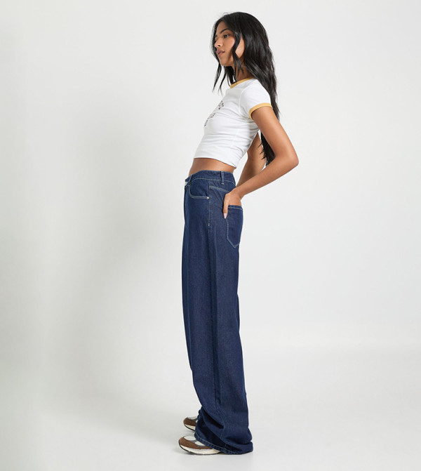 بوهو denim-obsessed - أزرق Wide Leg Jeans