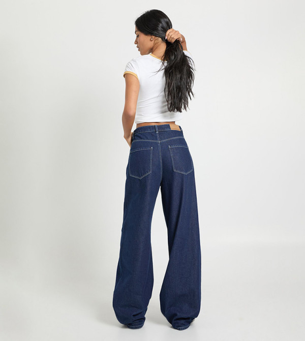 بوهو denim-obsessed - أزرق Wide Leg Jeans