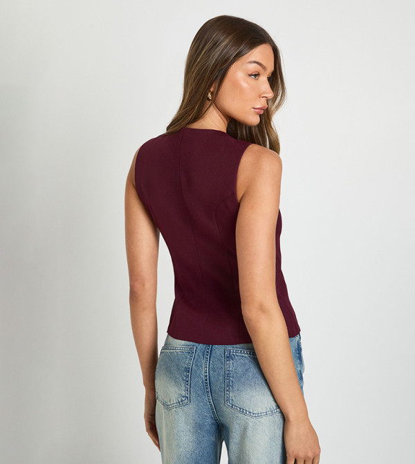 boohoo  devil-wears-prada-emily - Burgundy Waistcoats