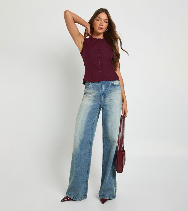 boohoo  devil-wears-prada-emily - Burgundy Waistcoats