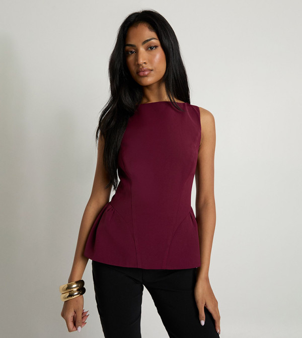 boohoo  Clothing - Red Sleeveless Tops