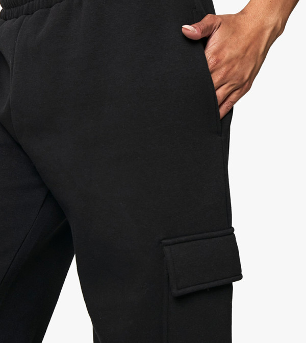 بوهو  baggy-denim-edit - أسود Sweatpants