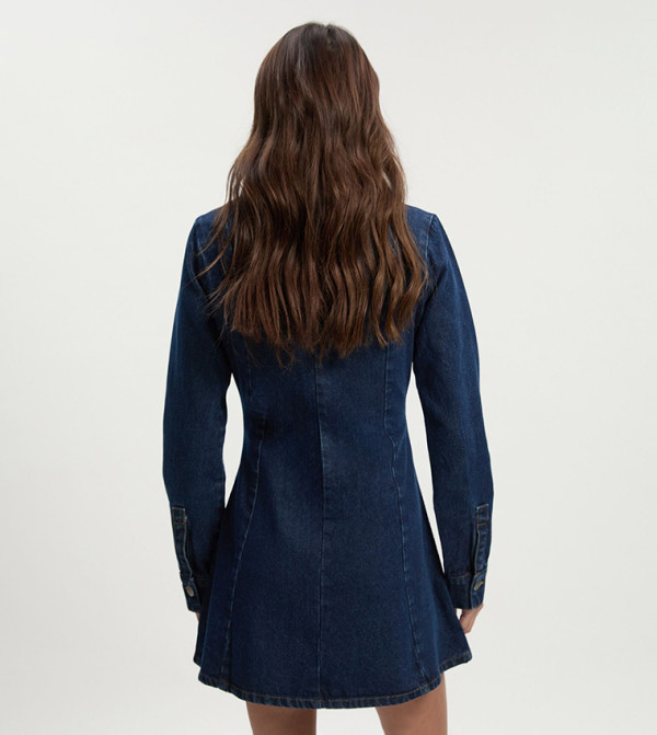 بوهو denim-obsessed - أزرق Mini Dresses