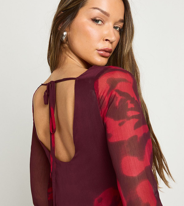 بوهو  فساتين ماكسي  - بورغندي Maxi Dresses