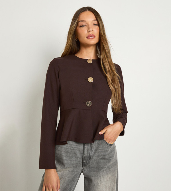boohoo  Jackets & Coats - Brown Blazers