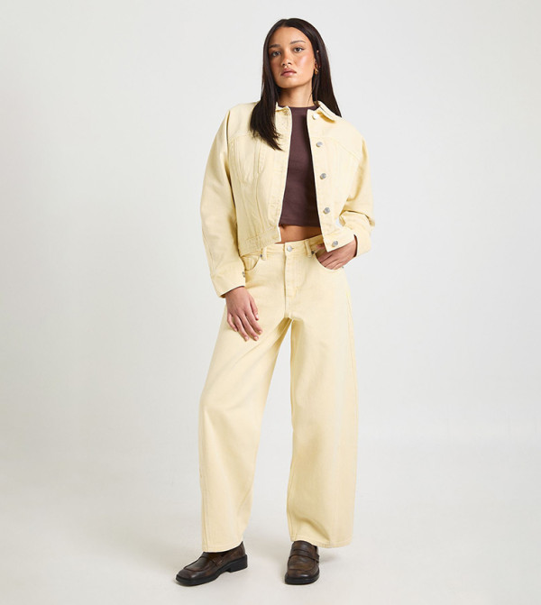 boohoo  Straight Jeans - Beige Straight Jeans