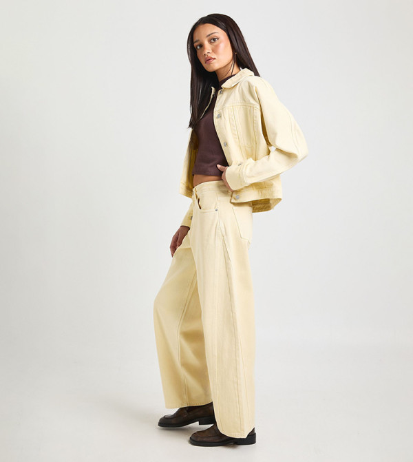 boohoo  Straight Jeans - Beige Straight Jeans