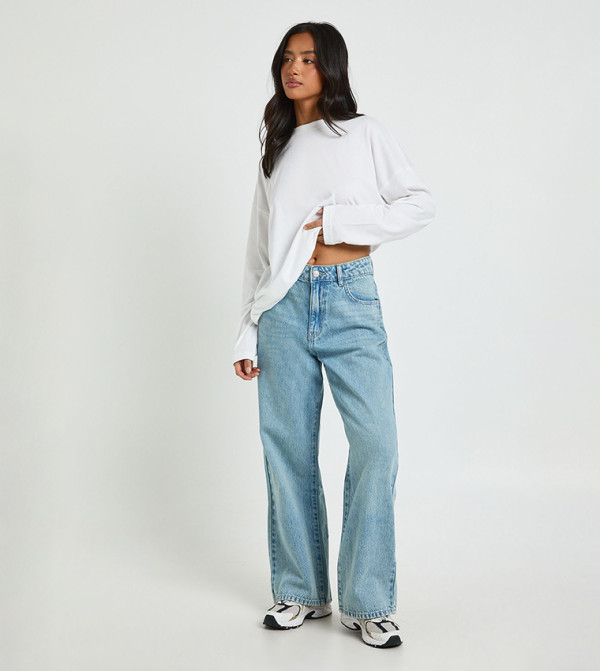 boohoo  Jeans - Blue Straight Jeans