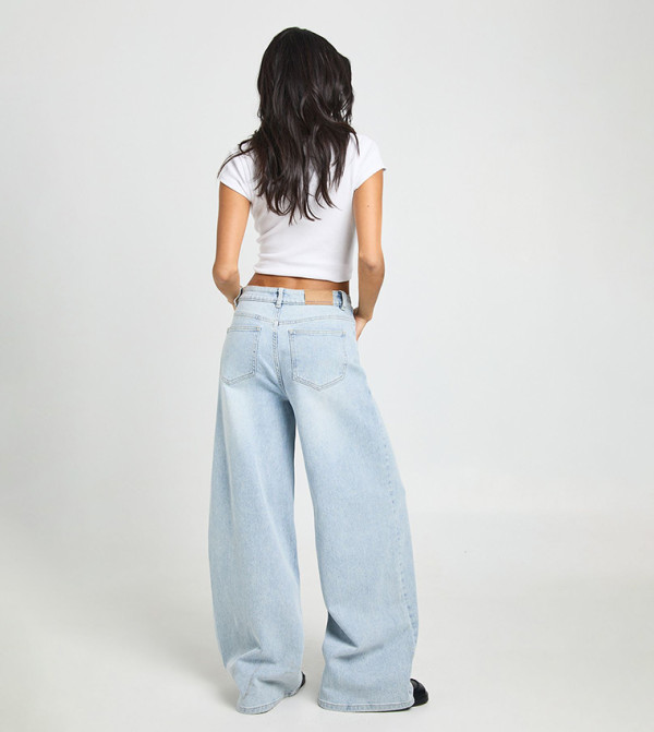 boohoo  Jeans - Blue Wide Leg Jeans