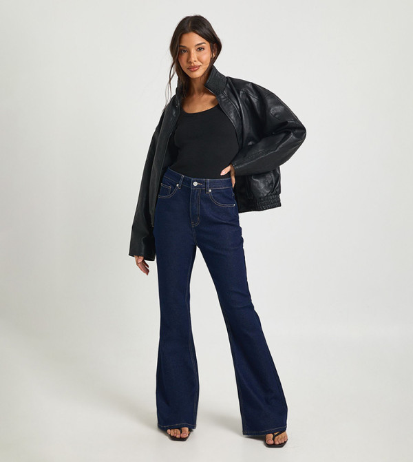 boohoo  Jeans - Navy Wide Leg Jeans