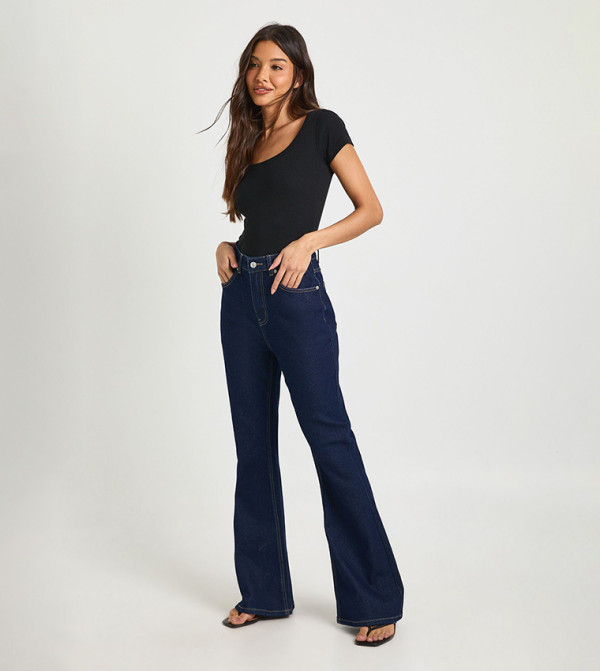 boohoo  Jeans - Navy Wide Leg Jeans