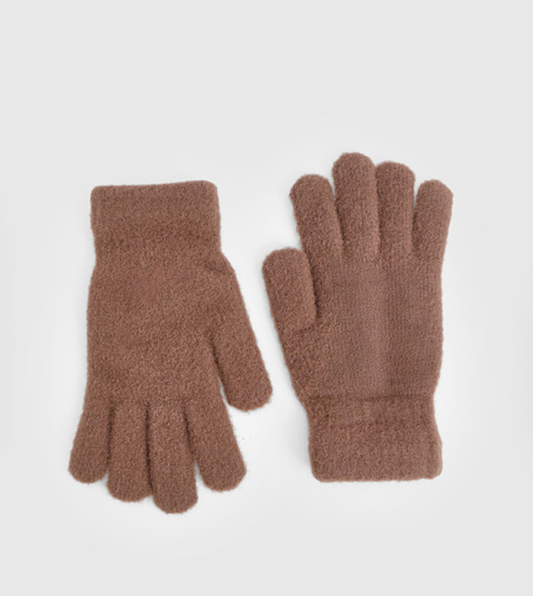 boohoo Gloves - Brown Knit