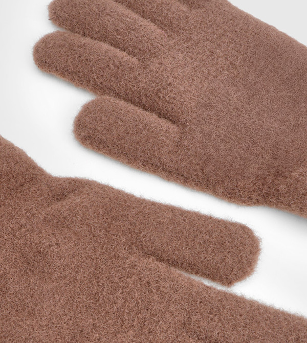 boohoo Gloves - Brown Knit