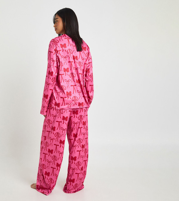 boohoo Sleepwears & Loungewears - Dark Pink Pyjama Set