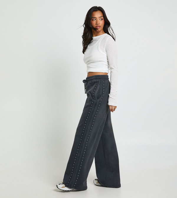 بوهو بناطيل وليقنز - رمادي Sweatpants