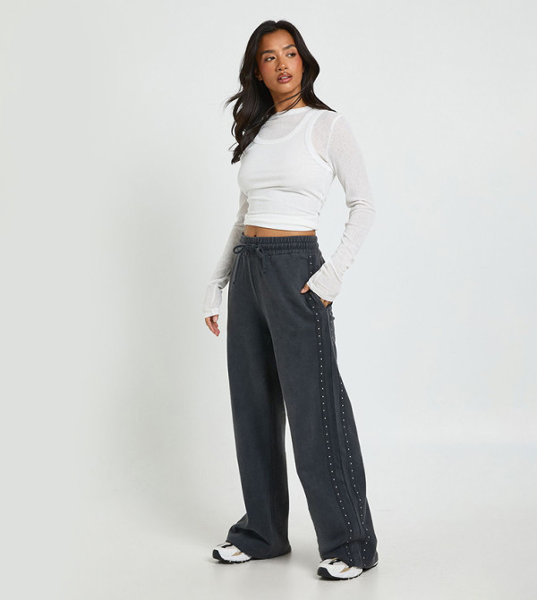 بوهو بناطيل وليقنز - رمادي Sweatpants