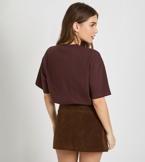 بوهو  - بني  Mini Skirts