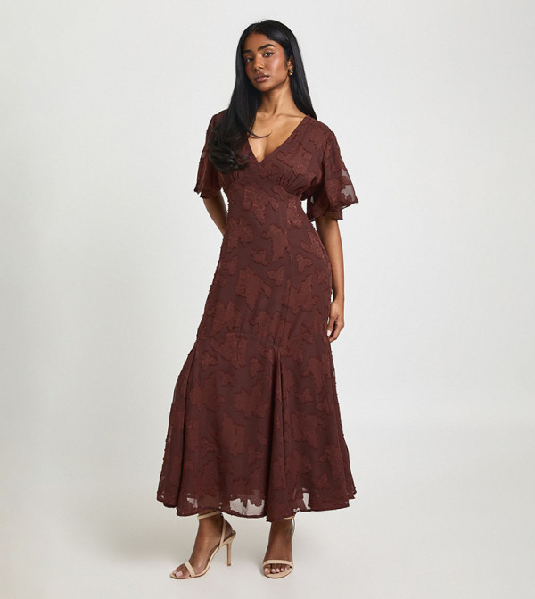 boohoo  Clothing - Brown Midi Dresses
