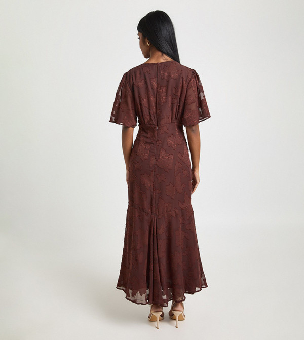 boohoo  Clothing - Brown Midi Dresses