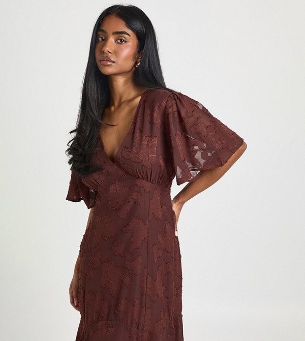 boohoo  Clothing - Brown Midi Dresses