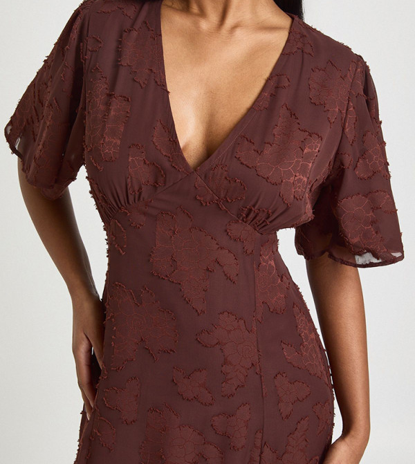 boohoo  Clothing - Brown Midi Dresses