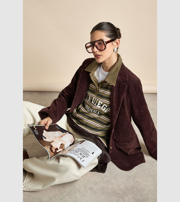 boohoo  Clothing - Burgundy Blazers