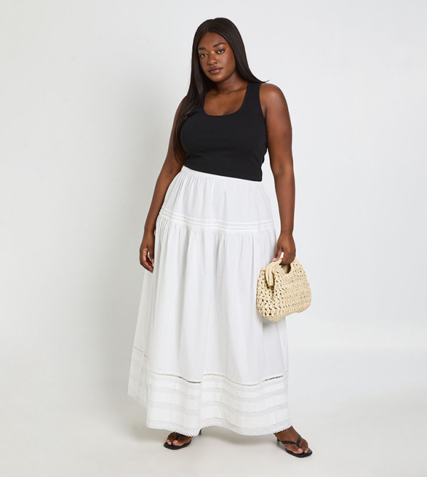 بوهو  تنانير طويلة - أبيض Maxi Skirts