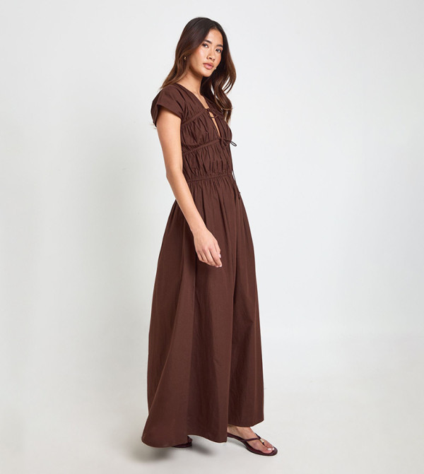 بوهو بوهو - بني  Maxi Dresses