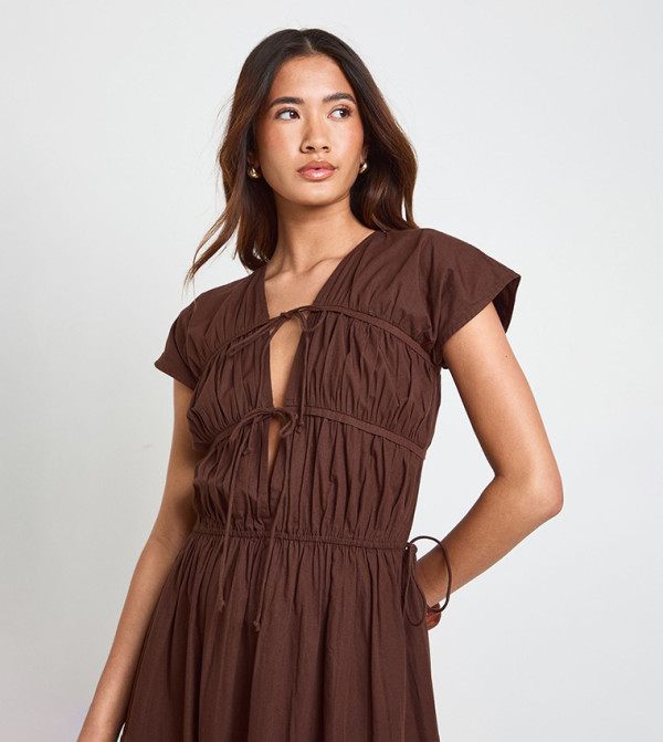 بوهو بوهو - بني  Maxi Dresses